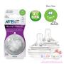 จุกนม Philips Avent ปลอดสาร BPA  รุ่นใหม่ Natural แพ็คคู่ - Slow Flow (2 รู)